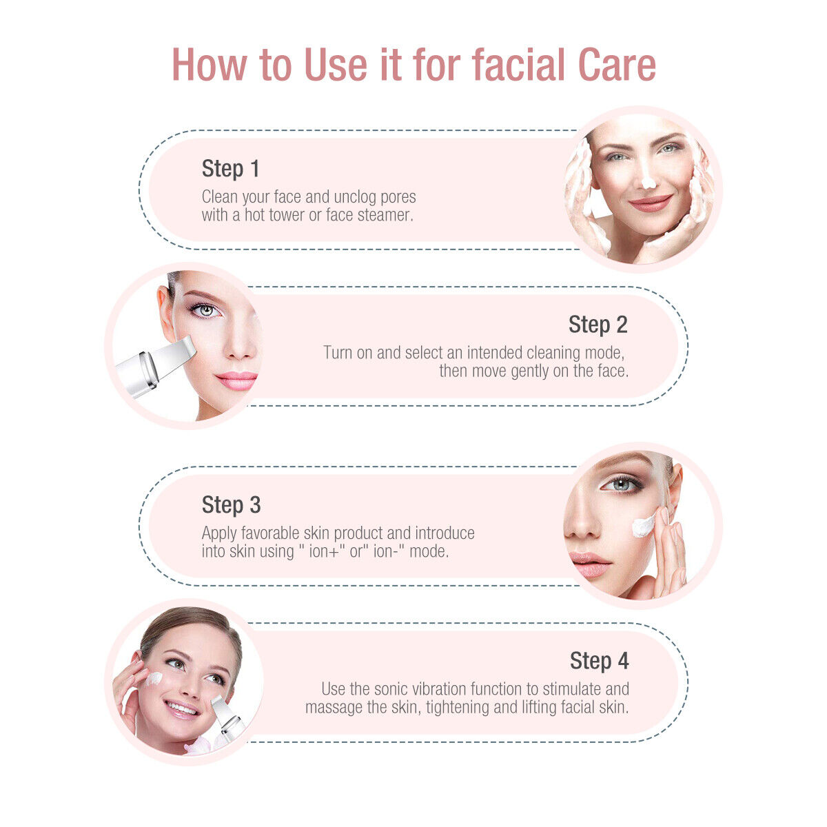 Ultrasonic Skin Scrubber – Aparat de Curățare Facială Profundă și Îngrijire a Pielii