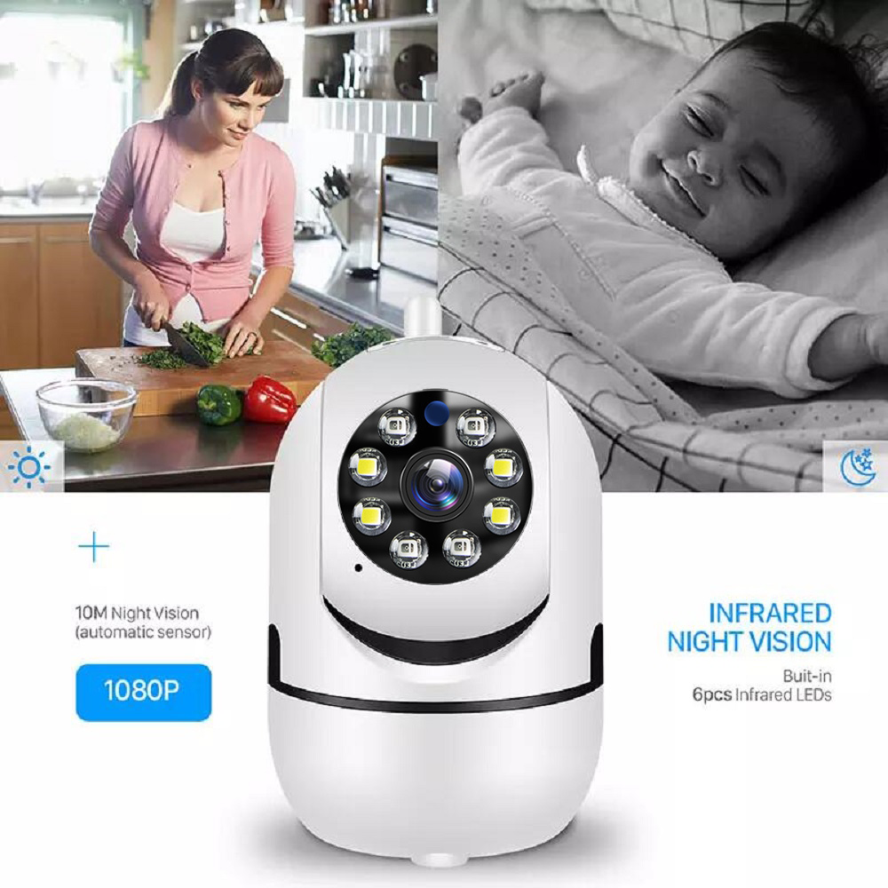Camera Wireless Jortan Smart Home 1080P, functie Night Vision, detectie miscare, audio bidirectional