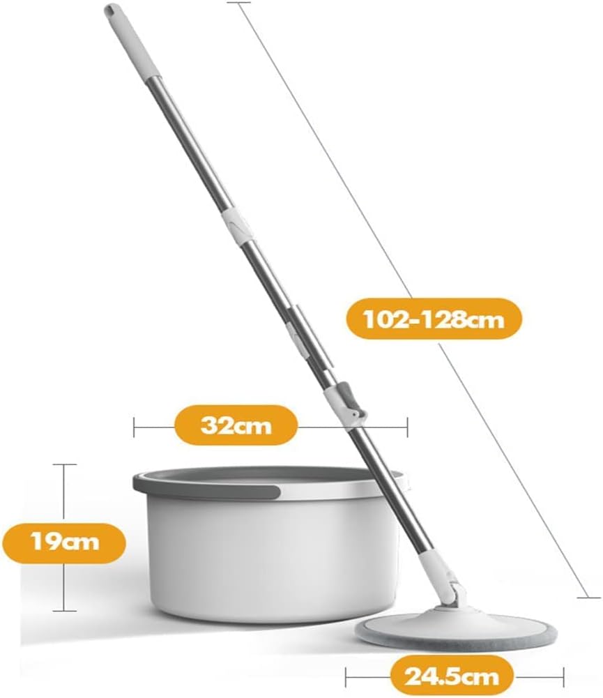 Mop Rotativ cu Lavetă Microfibra și Auto Spălare, Compartimente pentru Apa Curata și Murdara, Robinet de Scurgere a Apei