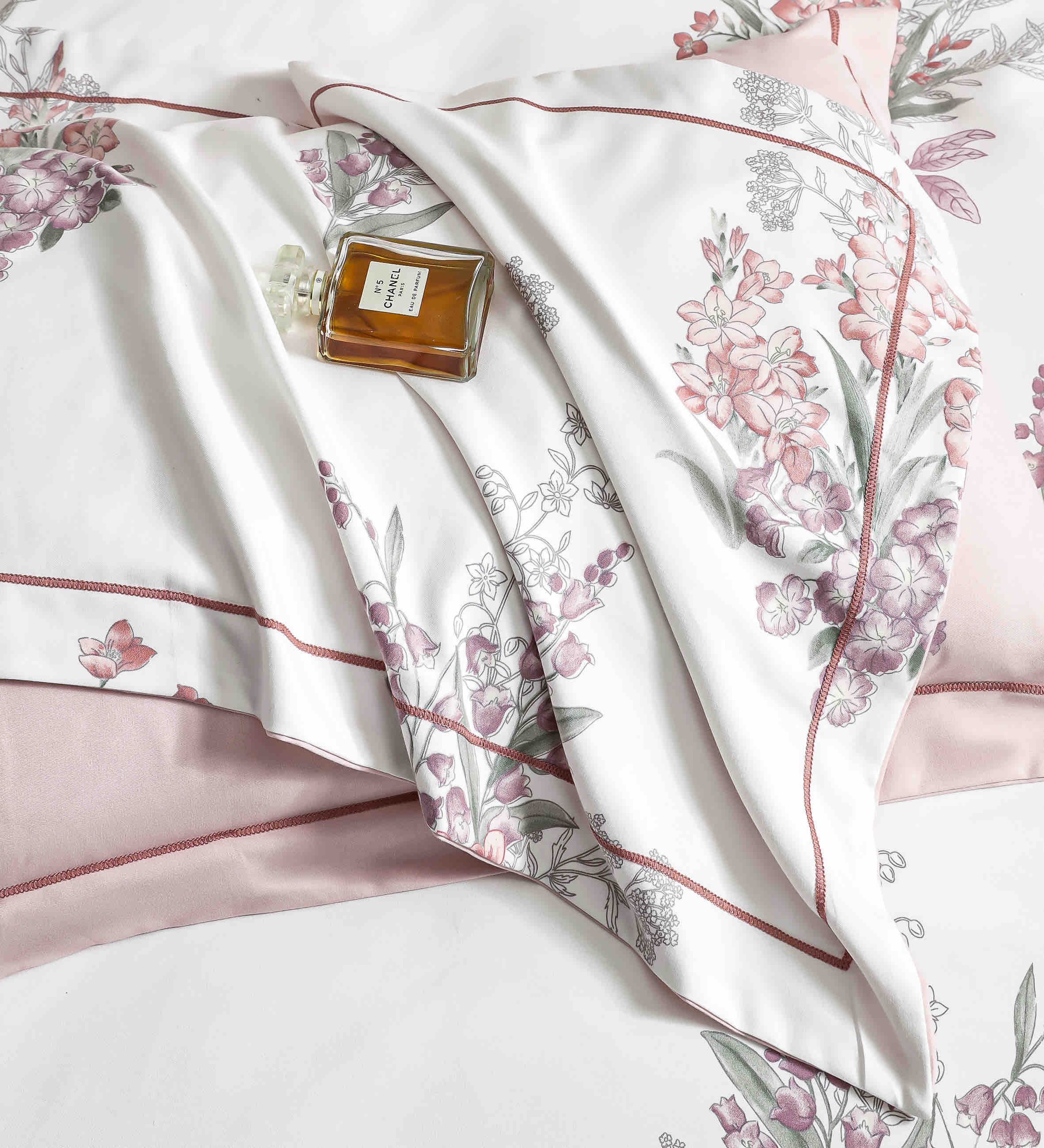 Lenjerie De Lux în Cutie Cadou - Bumbac Finet, 6 Piese, Cearceaf cu Elastic, Model 5