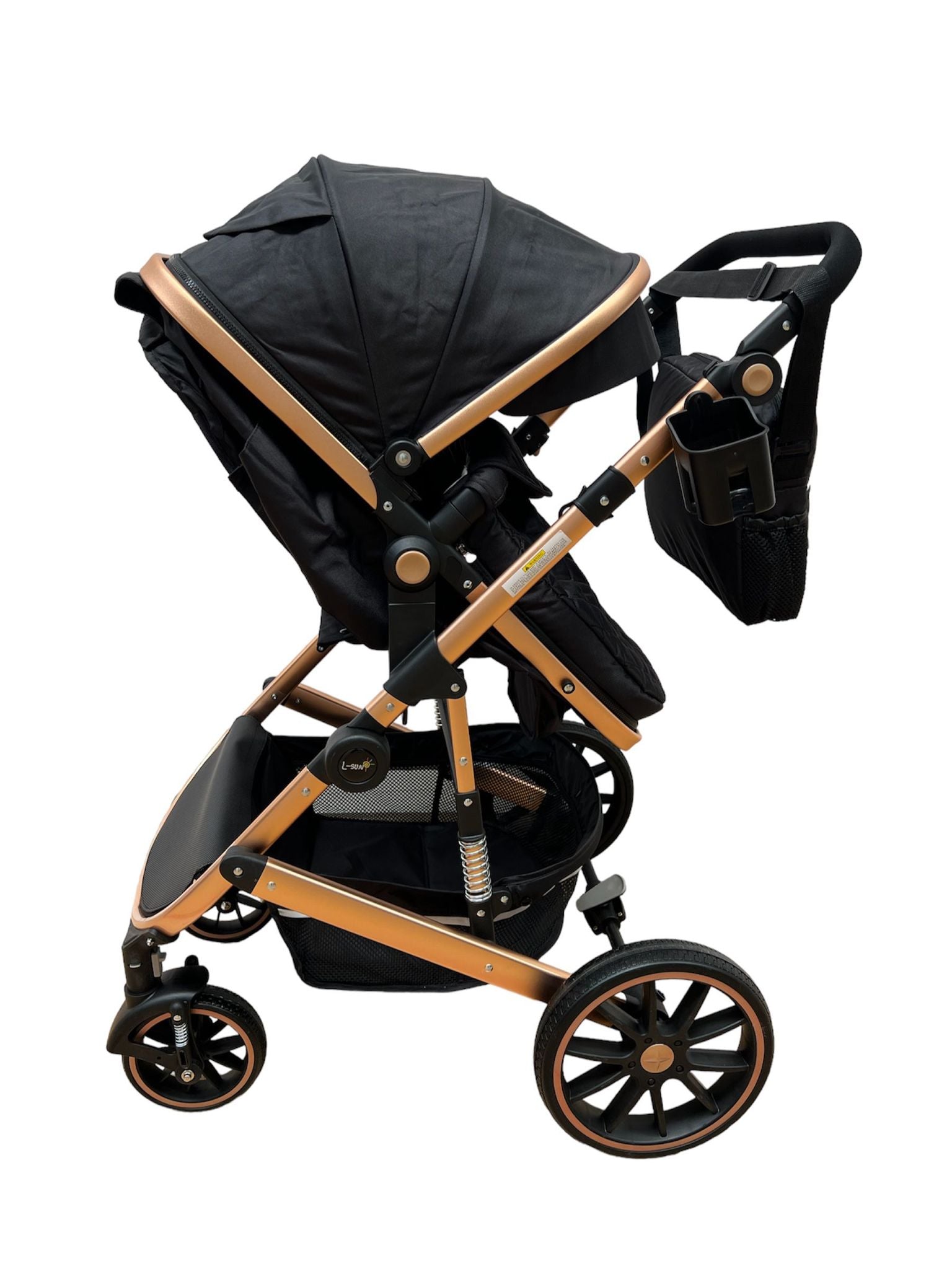 Carucior T4 3-in-1 cu Suspensii și Transformabil Landou-Sport