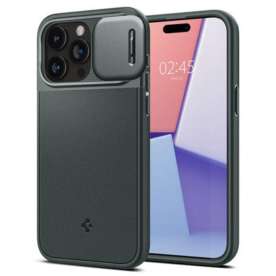 Husa Spigen Optik Armor Mag MagSafe iPhone 15 Pro Abyss Green