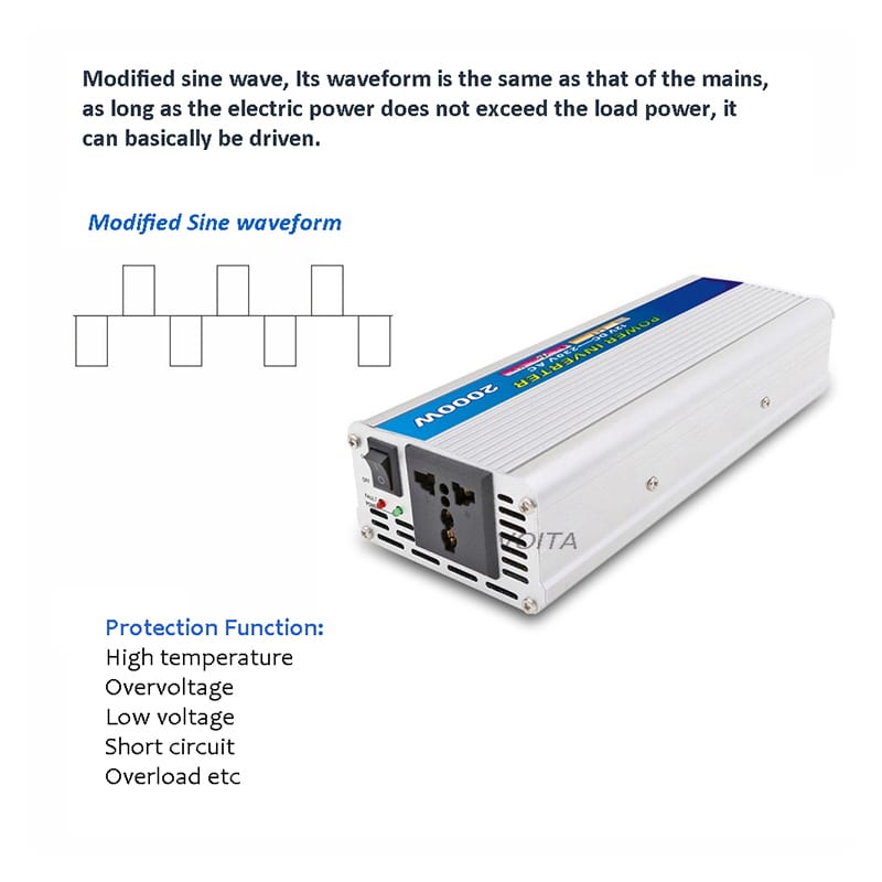Invertor Solar 1000W, 12V DC - 230V AC, Beltt