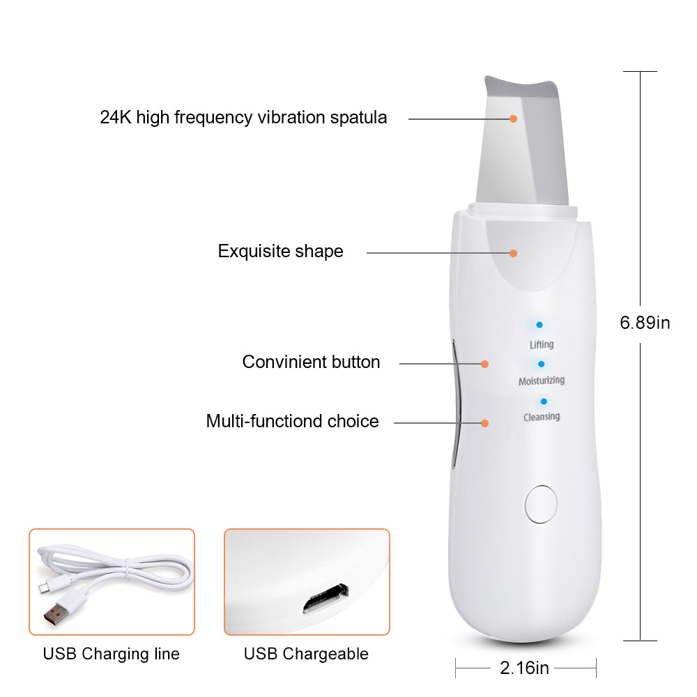 Ultrasonic Skin Scrubber – Aparat de Curățare Facială Profundă și Îngrijire a Pielii