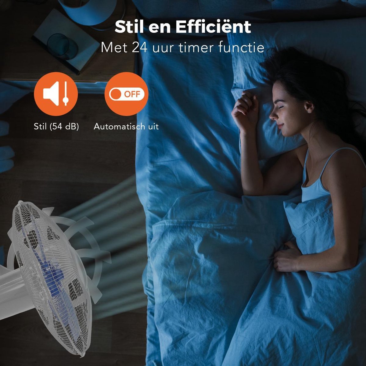 Ventilator cu Picior 50W, Înălțime Ajustabilă, Telecomanda, 3 Viteze, LifeGoods