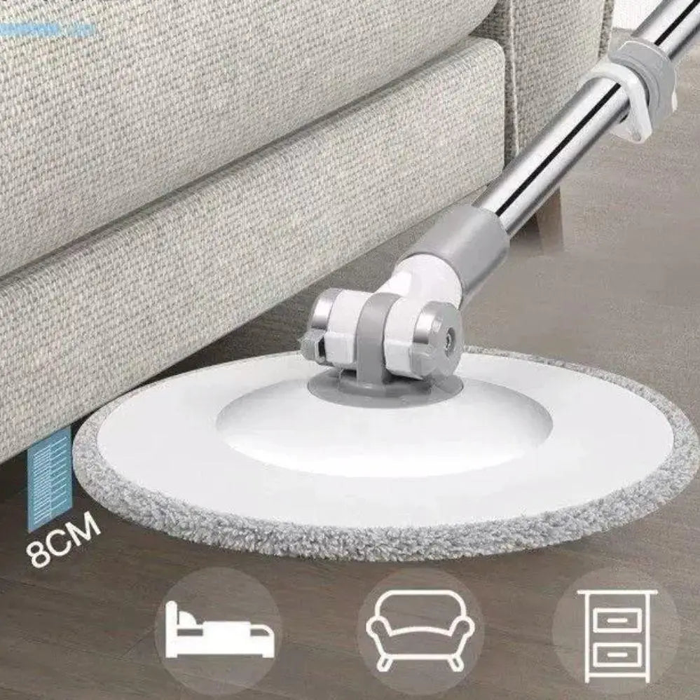 Mop Rotativ cu Lavetă Microfibra și Auto Spălare, Compartimente pentru Apa Curata și Murdara, Robinet de Scurgere a Apei