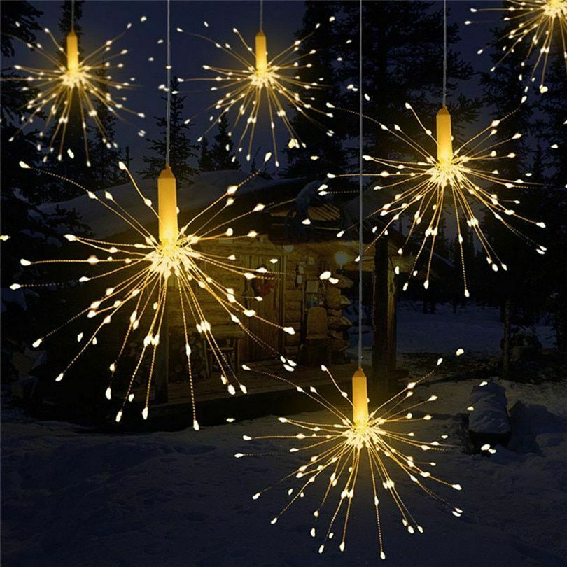 Instalație 5 Artificii Premium Solare cu Telecomandă, 500 LED-uri, 34 cm diametru