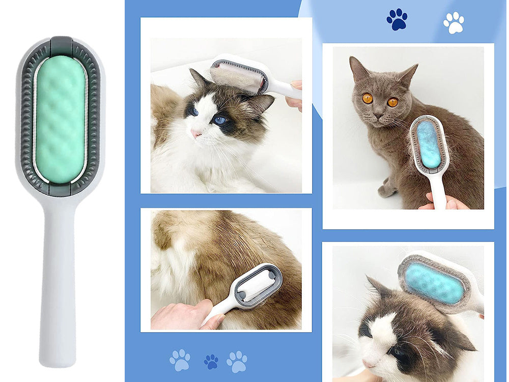 Perie de Pieptănare din Silicon 3-în-1 pentru Câini, Pisici și Alte Animale de Companie