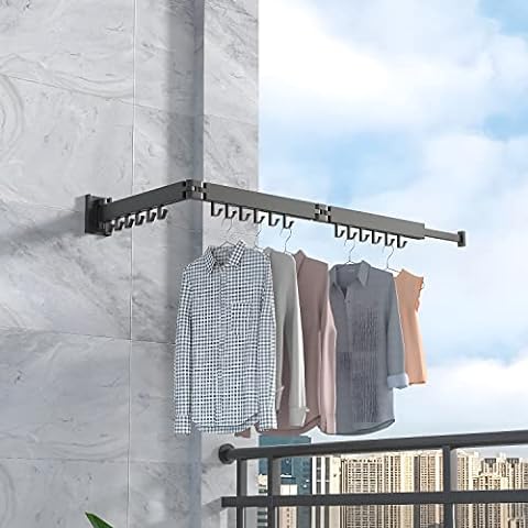 Uscător de Haine Retractabil SHANNA - Montare pe Perete, Suport Rabatabil pentru Rufe