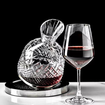 Decantor de Vin Rotativ de Lux - Set Elegant pentru Iubitorii de Vin
