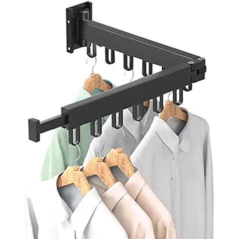 Uscător de Haine Retractabil SHANNA - Montare pe Perete, Suport Rabatabil pentru Rufe