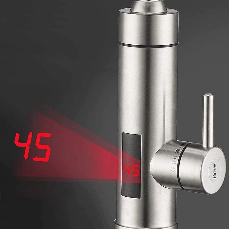 Robinet Electric Instant din Inox, cu Display LED și Rotire 360 Grade, 3000W