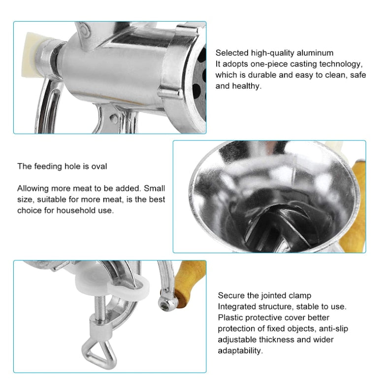 Mașină de Tocat Manuală JCW B10 - Aluminiu cu Design Clasic