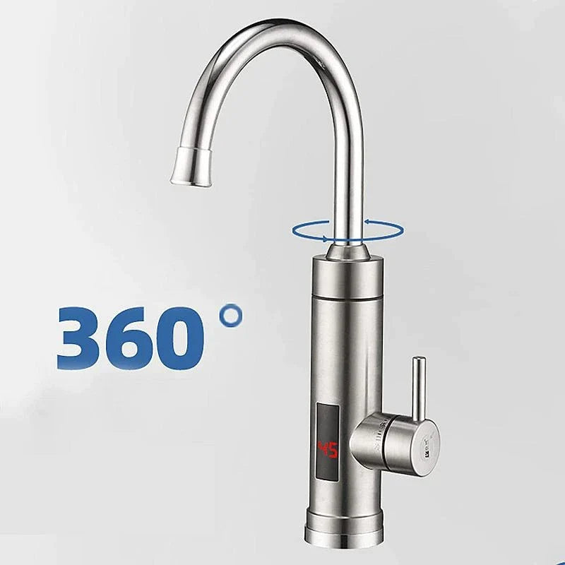 Robinet Electric Instant din Inox, cu Display LED și Rotire 360 Grade, 3000W