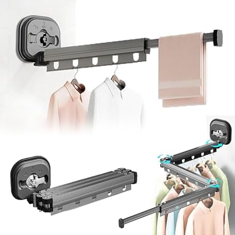 Uscător de Haine Retractabil SHANNA - Montare pe Perete, Suport Rabatabil pentru Rufe