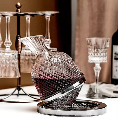 Decantor de Vin Rotativ de Lux - Set Elegant pentru Iubitorii de Vin