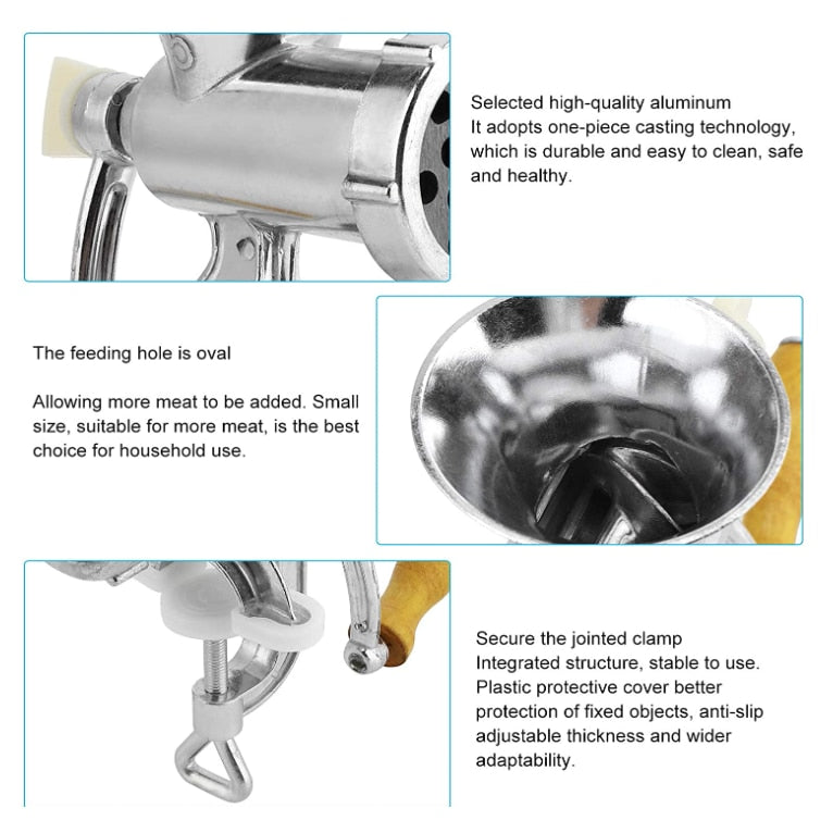 Mașină de Tocat Manuală JCW B10 - Aluminiu cu Design Clasic