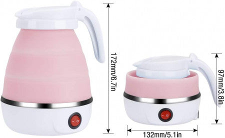 Fierbător Electric Pliabil, Silicon/Inox, 600W, 0.6L, culoare aleatorie