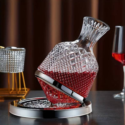 Decantor de Vin Rotativ de Lux - Set Elegant pentru Iubitorii de Vin