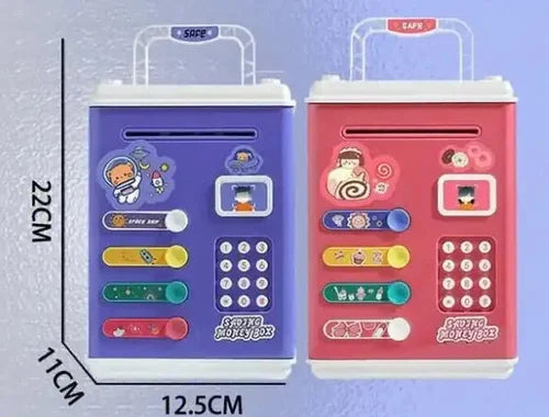 Pușculiță pentru Copii Tip ATM – Cu Cifru și Amprentă Digitală,cod pin