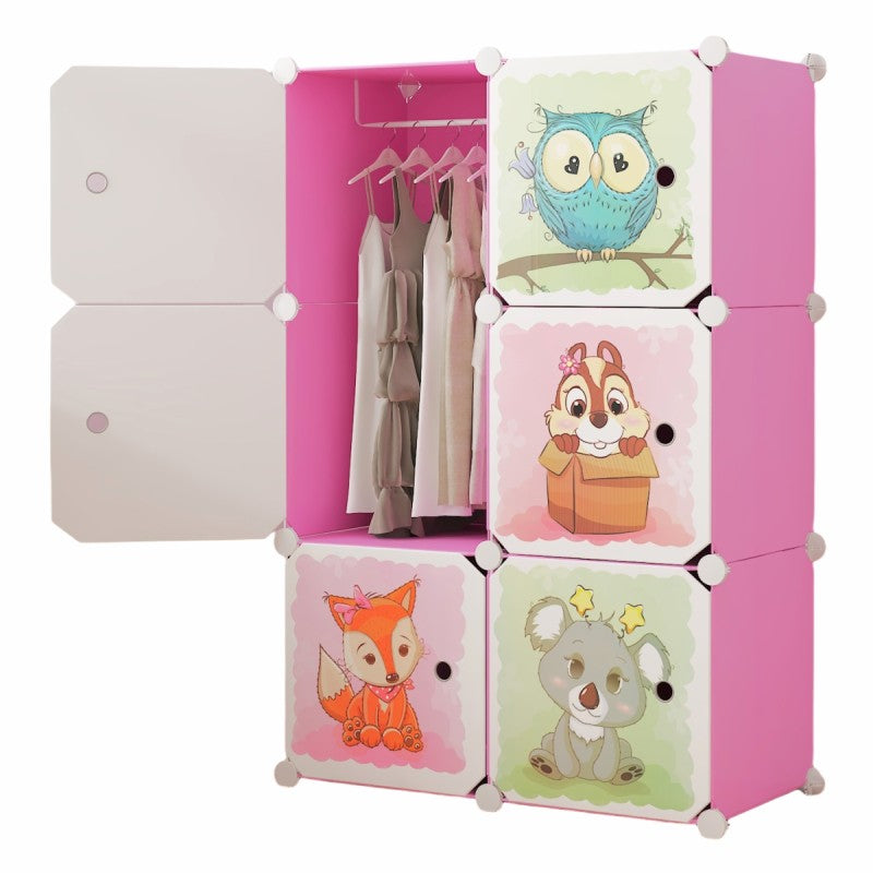 Dulap Modular pentru Camera Copiilor, 6 Uși, 110x74x37cm