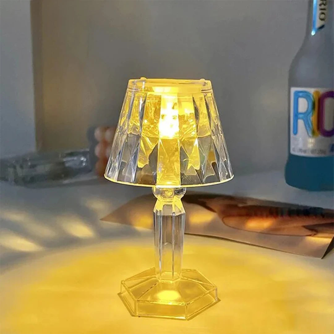 Lampă model Cristal cu Baterie RGB, 12cm x 6.5cm