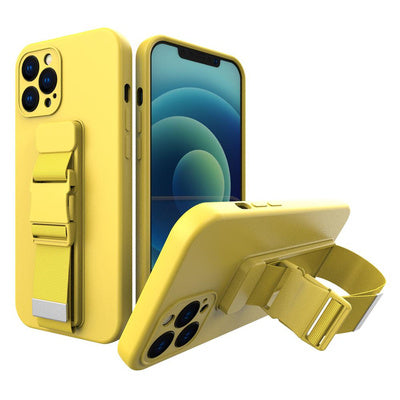 Husă iPhone 13 Pro Max cu Curea de Gât Gel, Galben