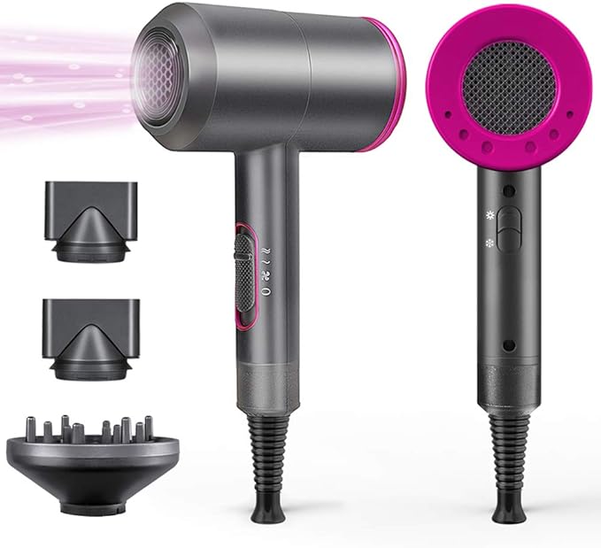 Uscător de Păr Ionic - Alternativa Accesibilă la Dyson Supersonic, 1800W, Compact și Ușor