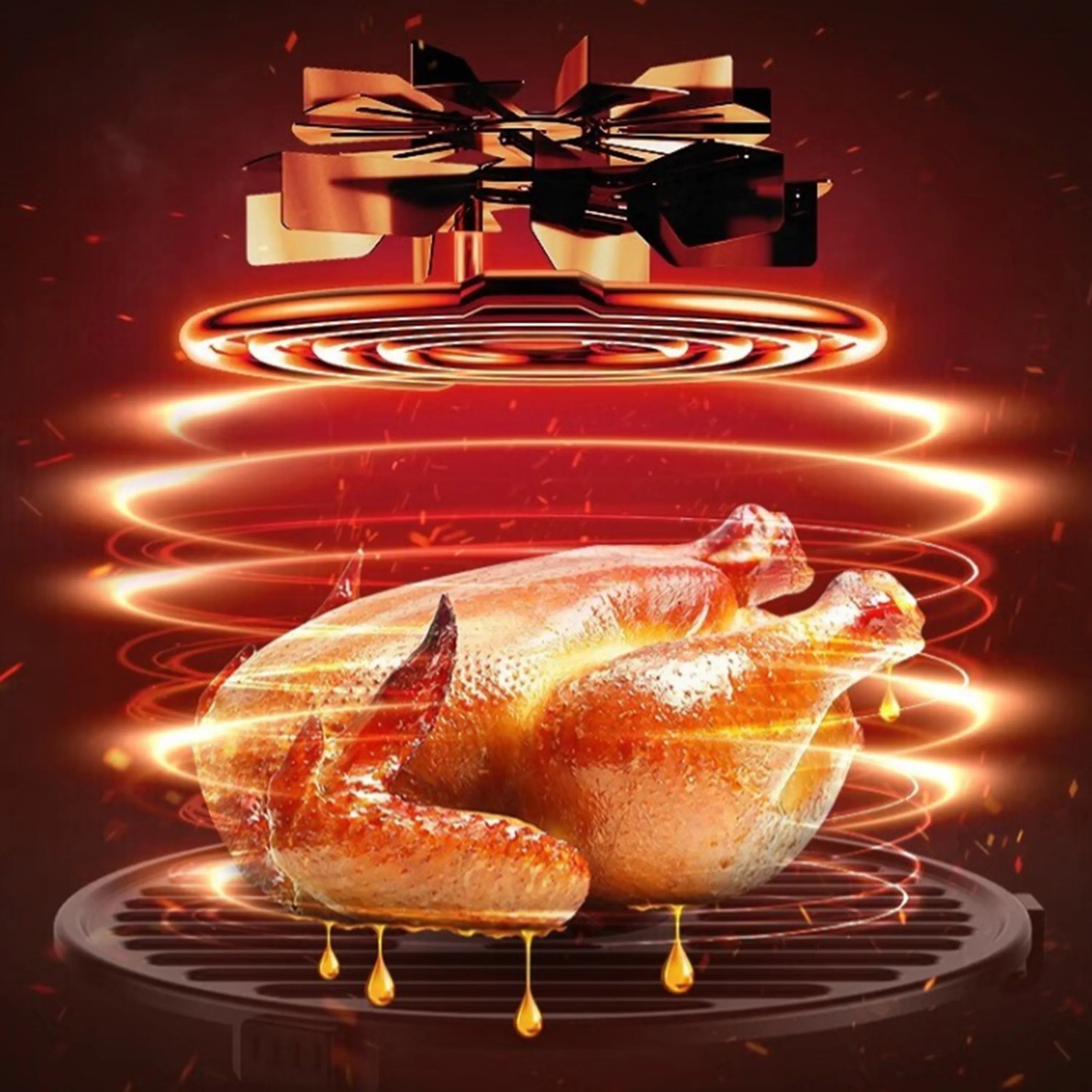 Friteuza cu aer cald SonyMax, 5L + CADOU - Set de 50 de hârtii de copt pentru AirFryer