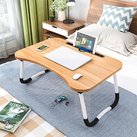 Masuta pliabila pentru laptop sau tableta, cu suport, bej