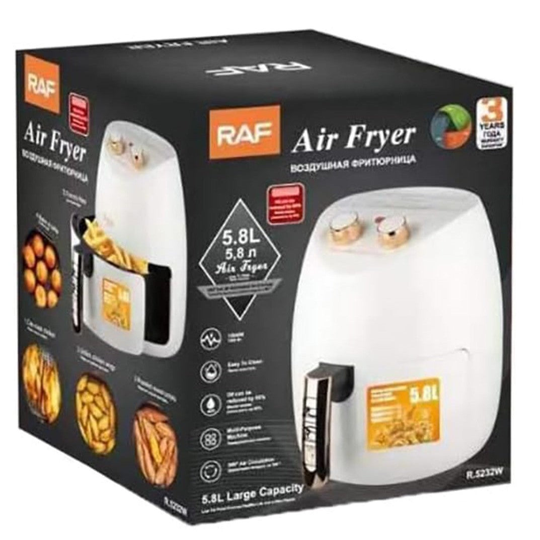 Friteuza Airfryer RAF-5232 Capacitate 5.8L, 1500W, ALB