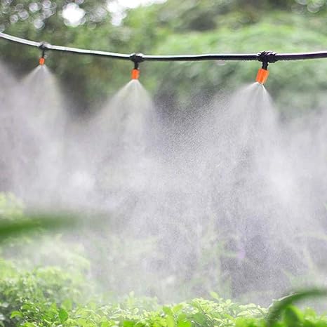 Sistem de Irigare cu Furtun Distribuitor și Duze Reglabile pentru Grădină, Seră, Patio și Gazon