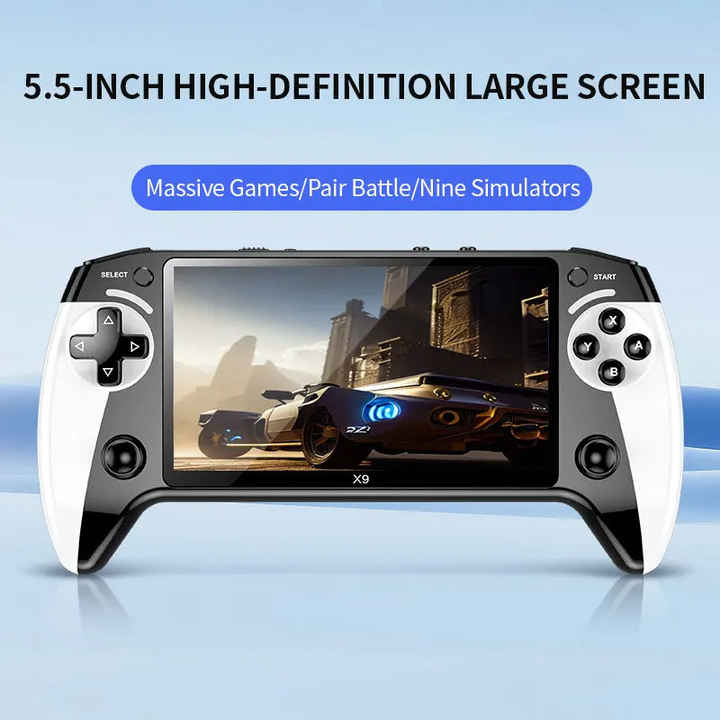 Retro Gaming Console X9 – Consolă Portabilă cu Ecran HD de 6.5 inch