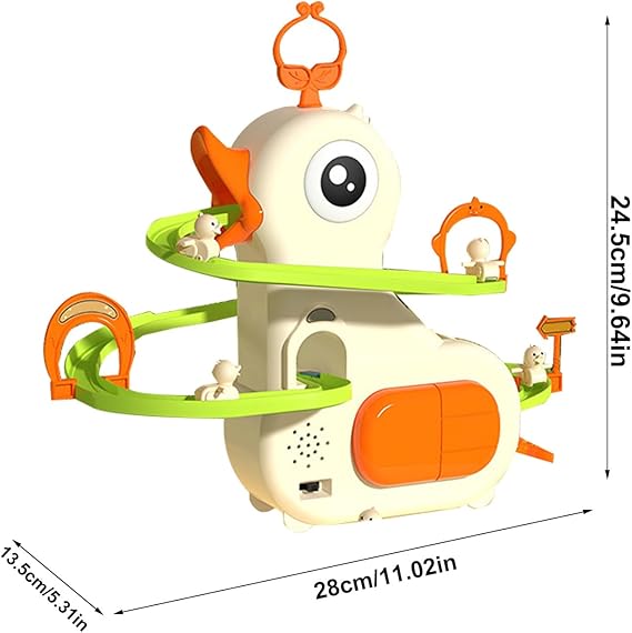 Jucărie Tobogan Rață - Jucărie Drăguță cu Pista de Rațe, LED și Muzică | Jucărie Electrică Educațională pentru Copii (3+ Ani)