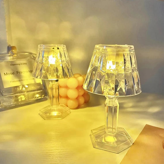 Lampă model Cristal cu Baterie RGB, 12cm x 6.5cm