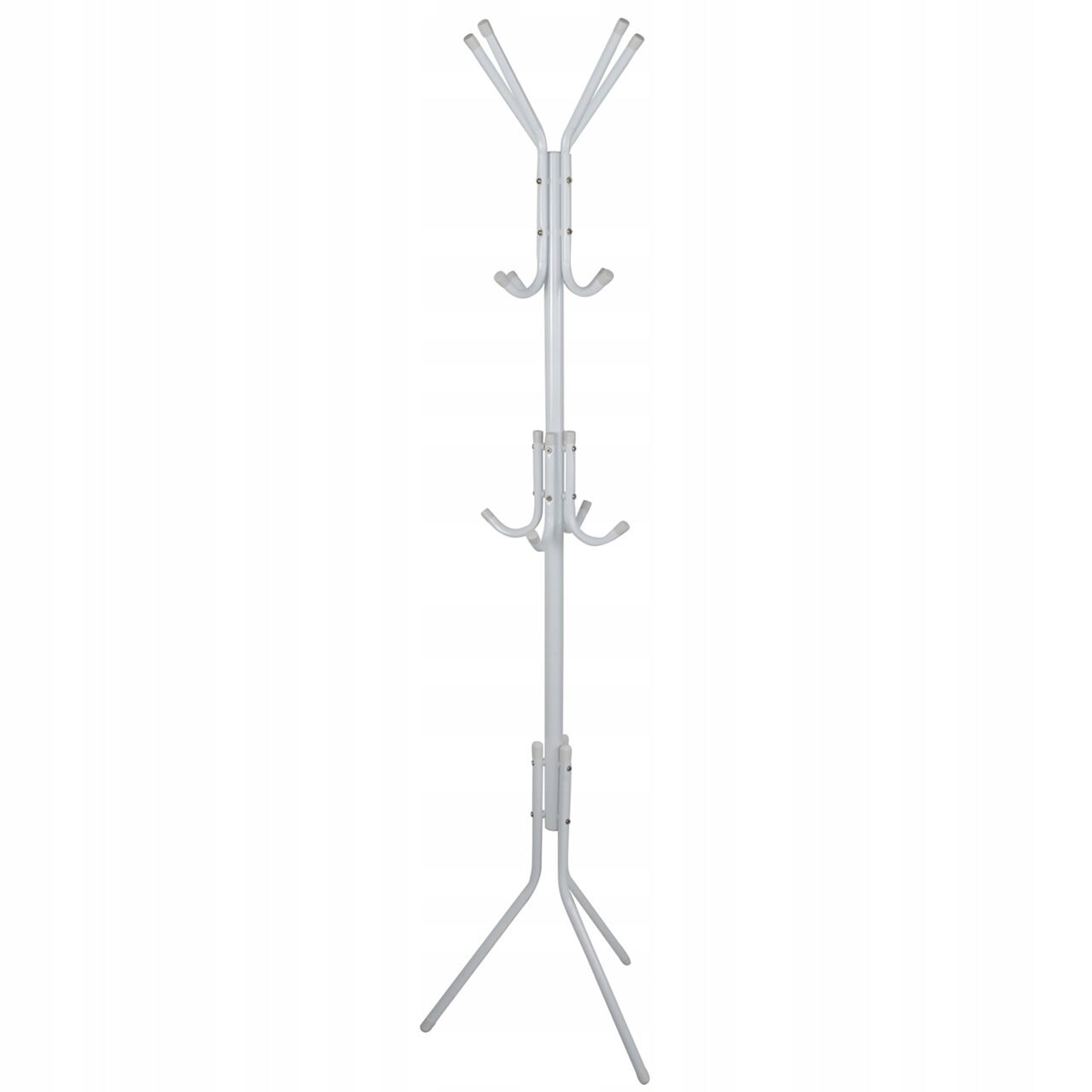 Cuier cu 12 Cârlige – Metal Alb, 42x42x175 cm