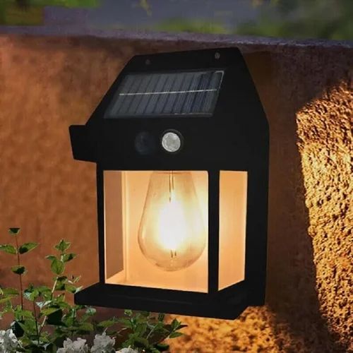 Lampa Solara de Perete în Formă de Felinar, cu Senzor de Mișcare, 18W
