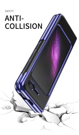 Husă iCarer din plastic Electroplating pentru Samsung Galaxy Z Fold 2 5G - albastră