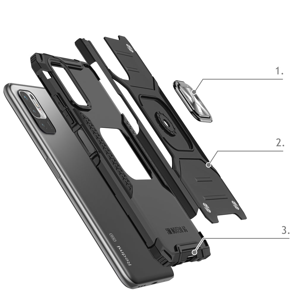 Husă Wozinsky Ring Armor cu Suport pentru Xiaomi Redmi Note 10 5G, Roz