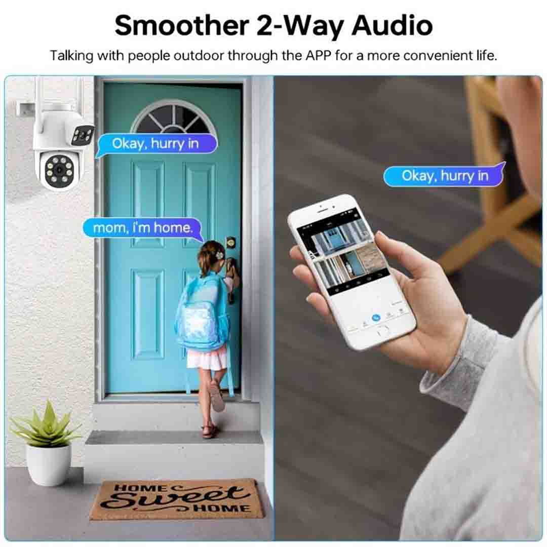 Camera de Supraveghere JORTAN 9697 cu 2 Camere 4MP Wireless PTZ IP - Viziune Clară și Siguranță Maximă, Zi și Noapte