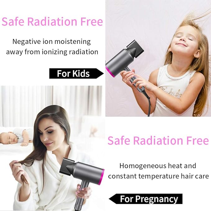 Uscător de Păr Ionic - Alternativa Accesibilă la Dyson Supersonic, 1800W, Compact și Ușor