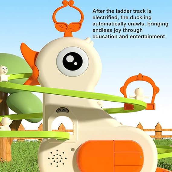 Jucărie Tobogan Rață - Jucărie Drăguță cu Pista de Rațe, LED și Muzică | Jucărie Electrică Educațională pentru Copii (3+ Ani)