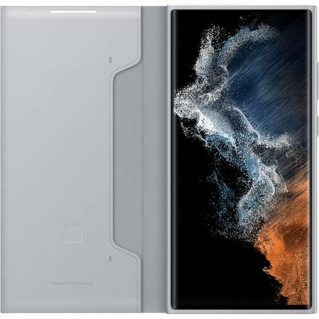 Husa Samsung Smart LED View Cover pentru Galaxy S22 Ultra - Gri Deschis