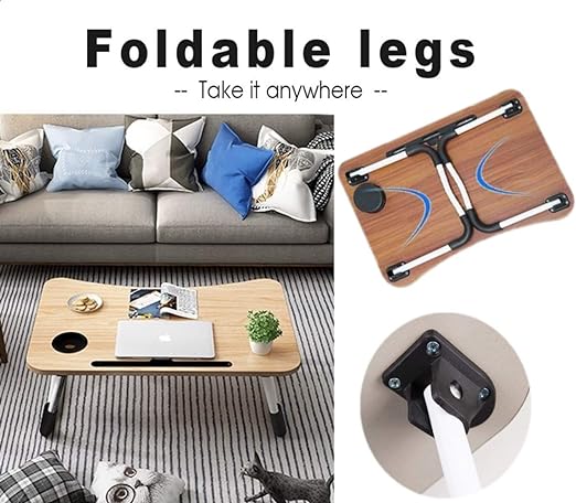 Masuta pliabila pentru laptop sau tableta, cu suport, bej