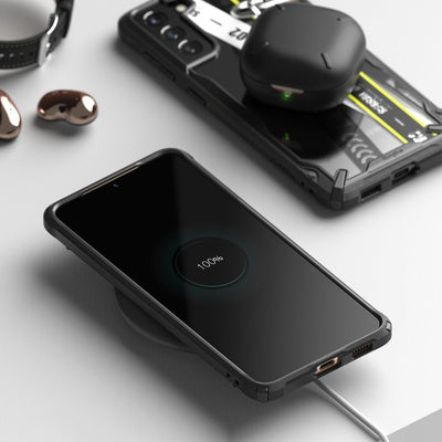 Husa Ringke Fusion X pentru Samsung Galaxy S21+ 5G (S21 Plus 5G) - Negru (Cross)