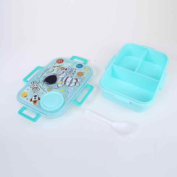 Cutie Bento Box pentru Copii – 1200ml, 3 Compartimente + Recipient Sos 80ml