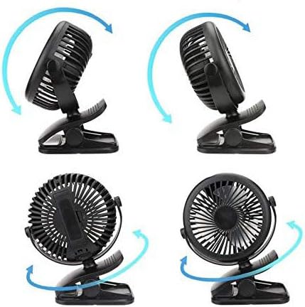 Mini Ventilator USB cu Acumulator și Clips, 3 Viteze, 18cm