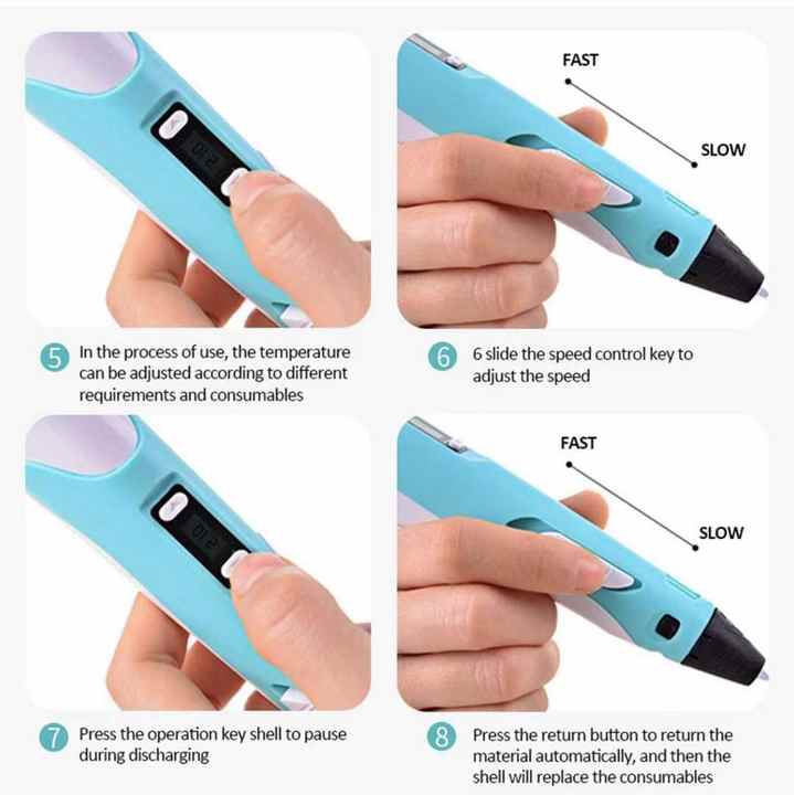 Stilou pentru Desenat în Spațiu 3D 3DPEN-2 pentru Începători cu Afisaj