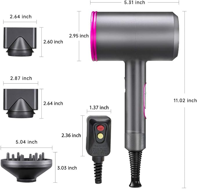 Uscător de Păr Ionic - Alternativa Accesibilă la Dyson Supersonic, 1800W, Compact și Ușor