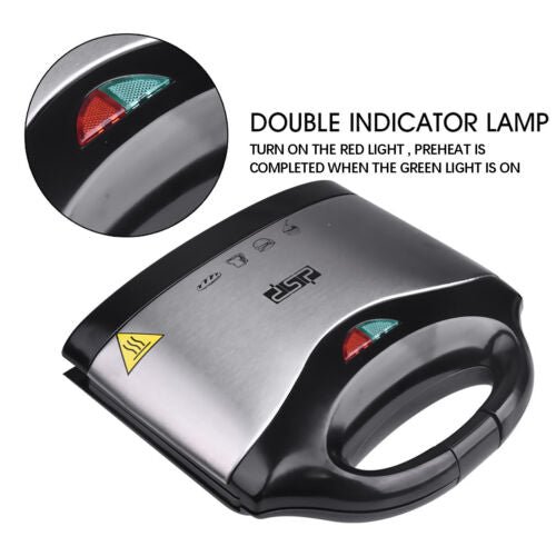 Sandwich Maker Multifuncțional, cu Termostat și Sistem de Siguranță